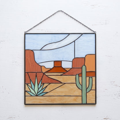 Monument Valley Square Suncatcher Stained Glass Pattern with PNG & SVG