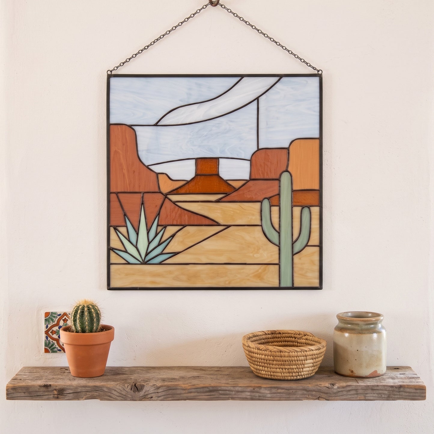 Monument Valley Square Suncatcher Stained Glass Pattern with PNG & SVG