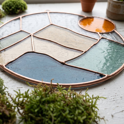 Boho Mountains Stained Glass Pattern and PNG