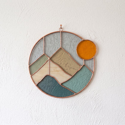Boho Mountains Stained Glass Pattern and PNG