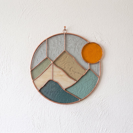 Boho Mountains Stained Glass Pattern and PNG