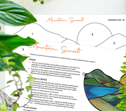 Mountain Stained Glass Landscape Pattern