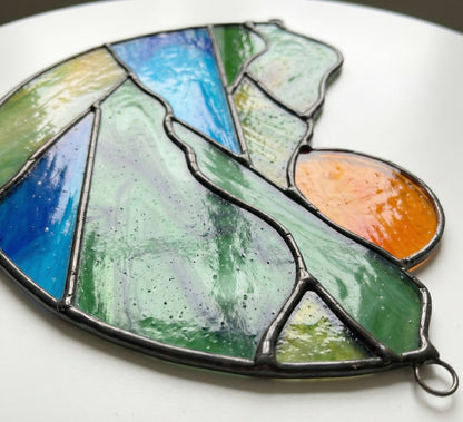 Mountain Stained Glass Landscape Pattern PDF & PNG