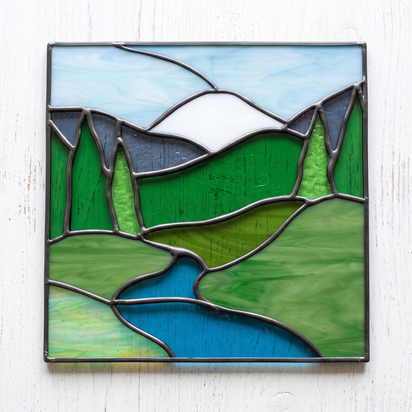 Mount Rainier Suncatcher Stained Glass Pattern with PNG & SVG