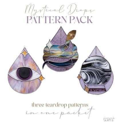 Mystical Drops Stained Glass Pattern Pack of 3