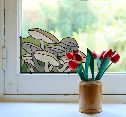 Mushroom Corner Stained Glass Pattern
