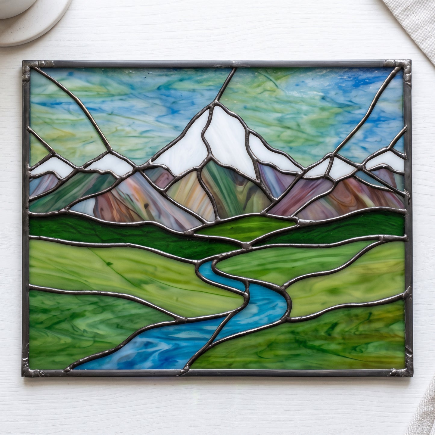 North Cascades National Park Suncatcher Stained Glass Pattern with PNG & SVG