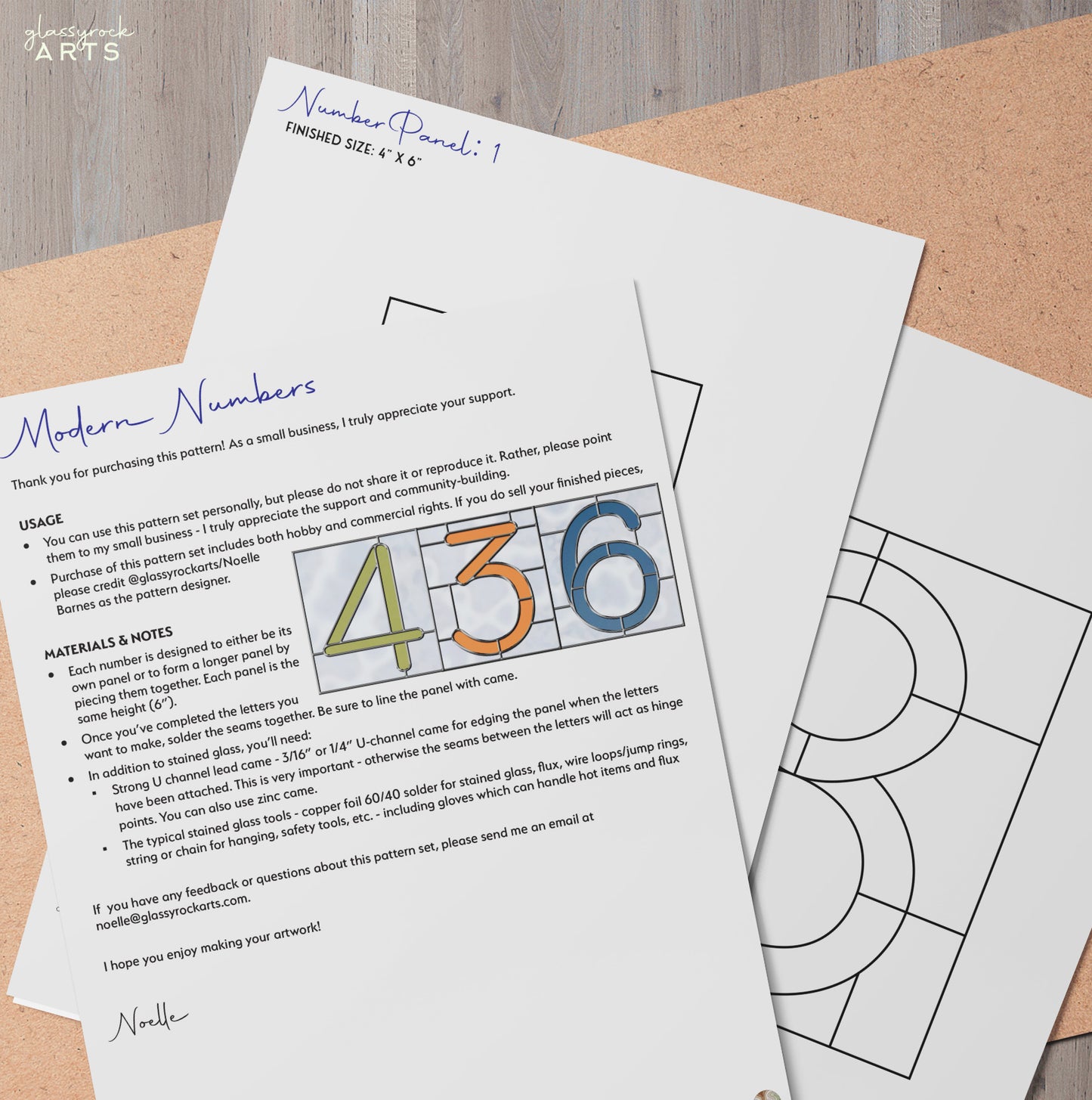 Stained Glass Numbers Pattern Pack
