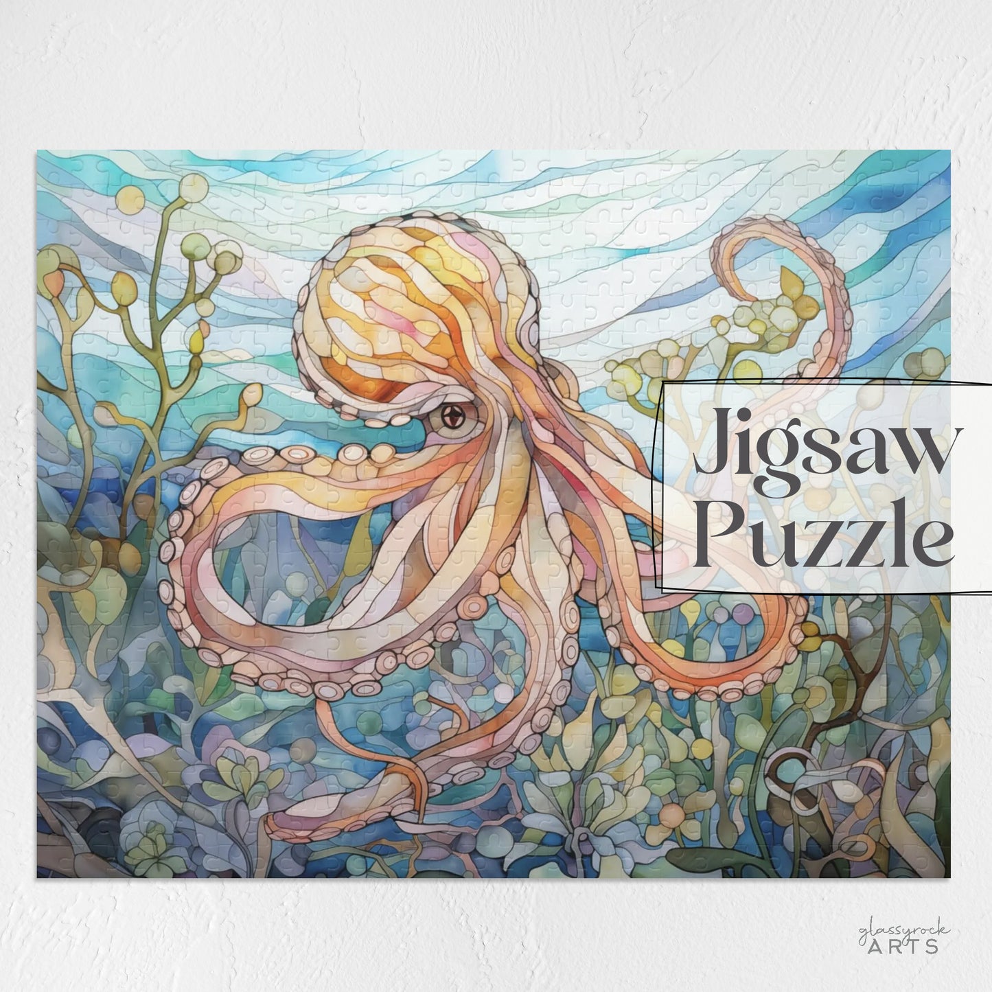 Stained Glass Octopus Jigsaw Puzzle