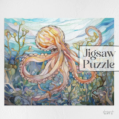 Stained Glass Octopus Jigsaw Puzzle