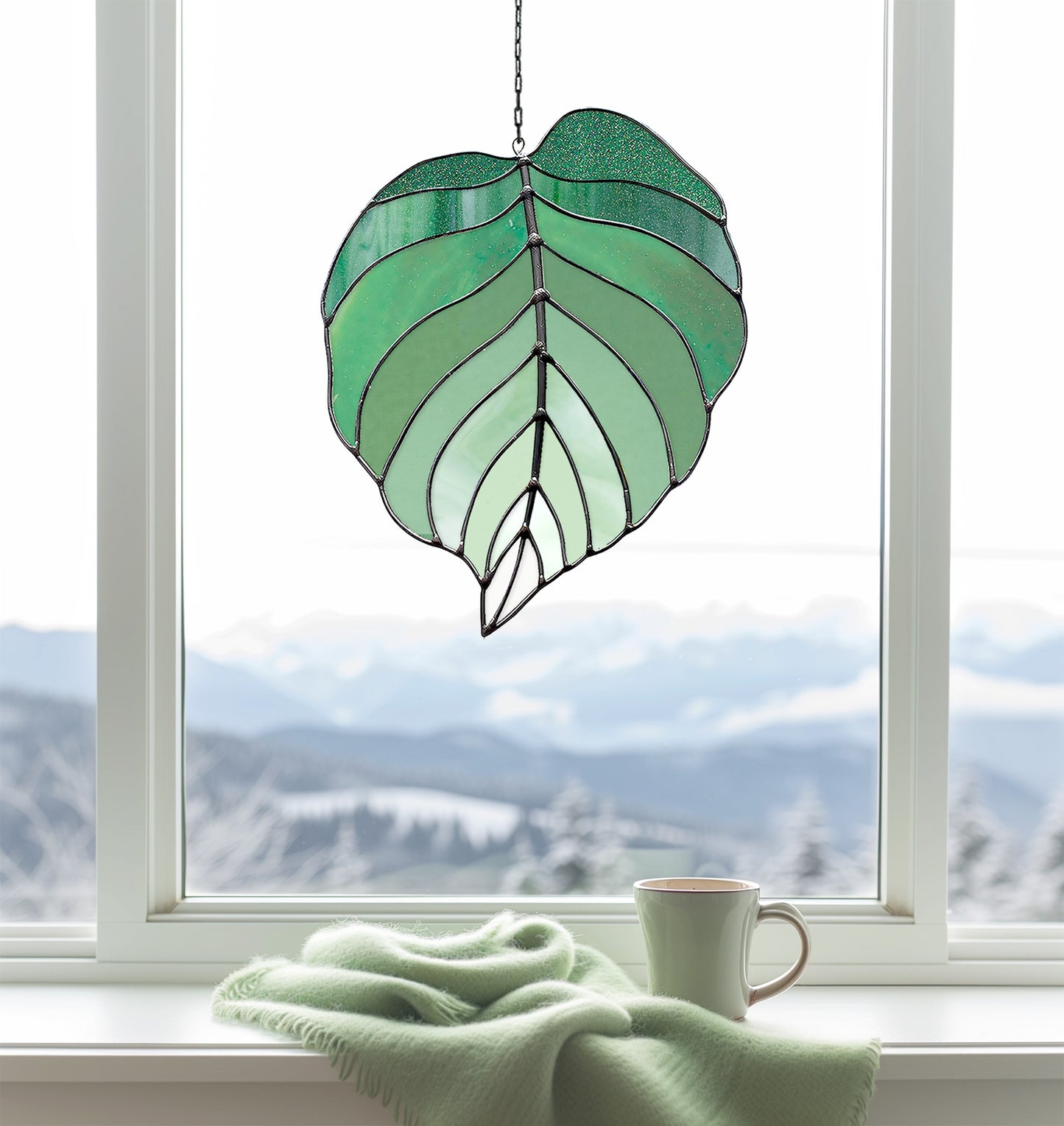 Ombre Leaf Stained Glass Pattern