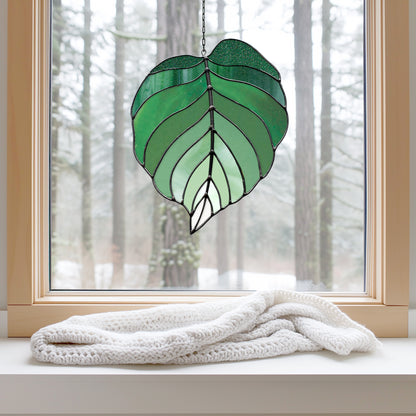 Ombre Leaf Stained Glass Pattern