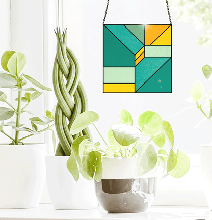 Beginner Geometric Stained Glass Pattern - Crafting Patterns & Molds, from GlassyRock Arts