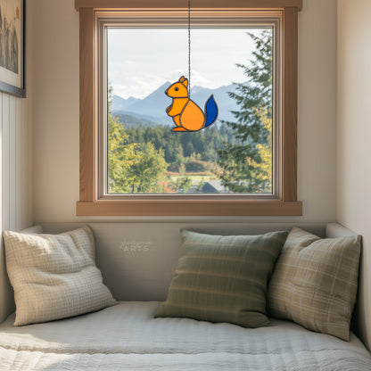 Cute Squirrel Stained Glass Pattern