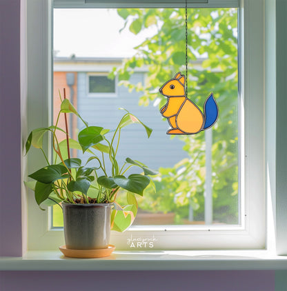 Cute Squirrel Stained Glass Pattern
