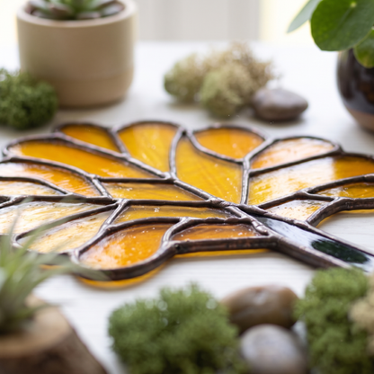 Art Deco Trees Stained Glass Pattern - Orange