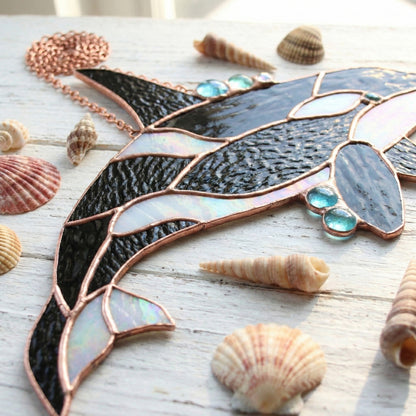 Stained Glass Orca Whale Suncatcher Pattern PDF & PNG