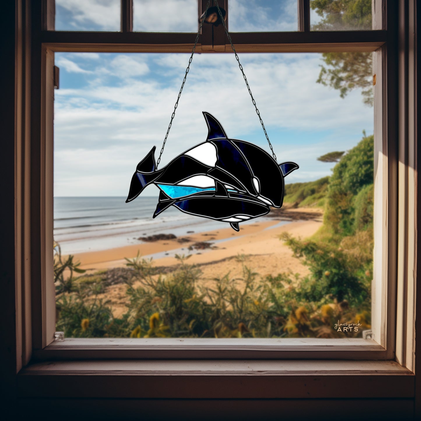Orca Whale Stained Glass Pattern