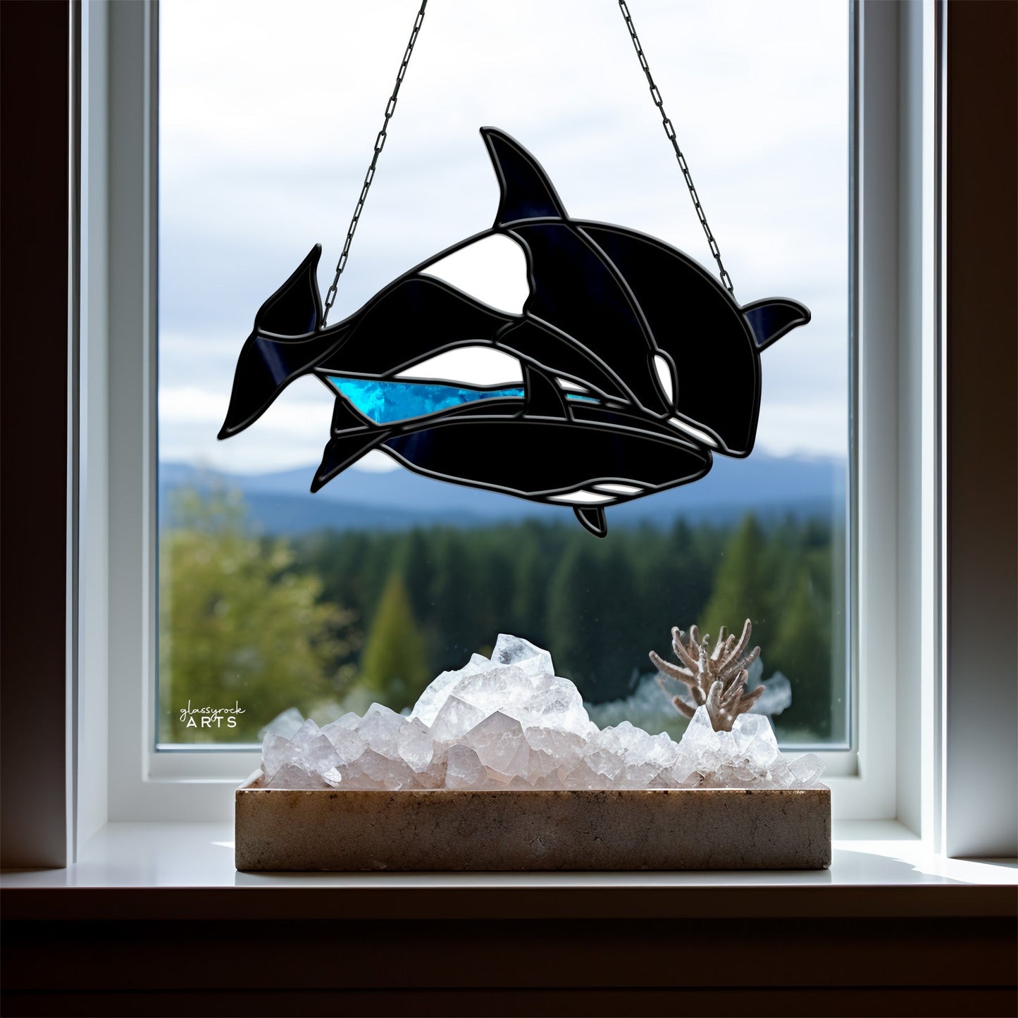 Orca Whale Stained Glass Pattern