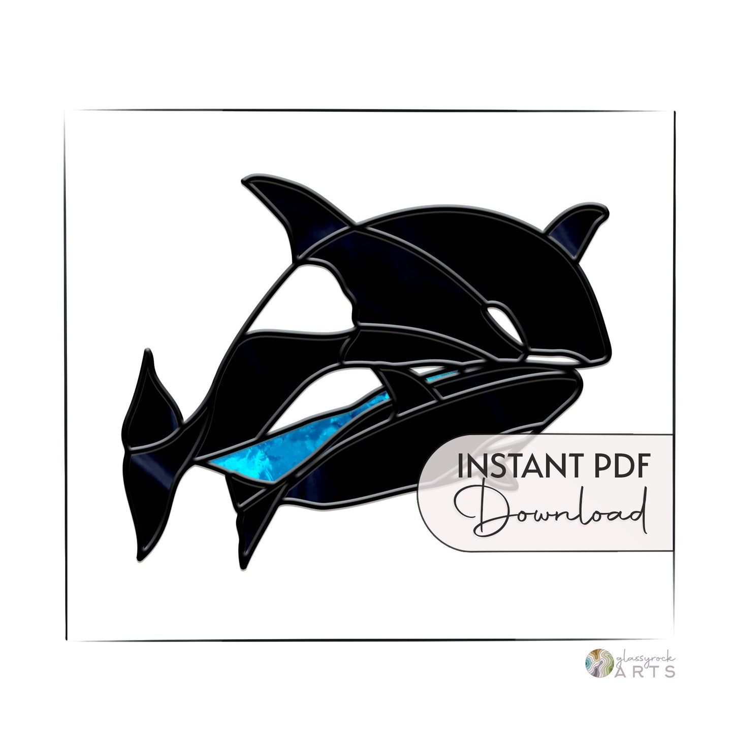 Orca Whale Stained Glass Pattern