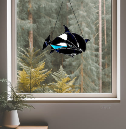 Orca Whale Stained Glass Pattern