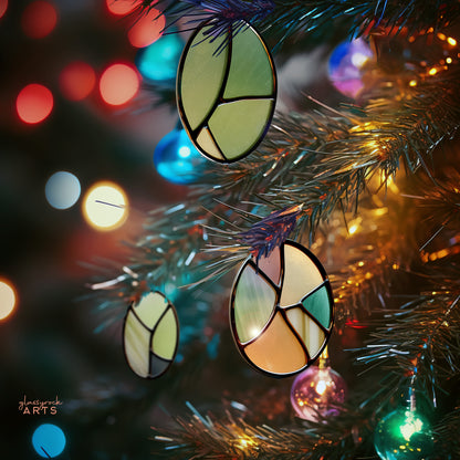 A picture of the Stained Glass Christmas Ornaments Pattern 10 Pack from GlassyRock Arts. 