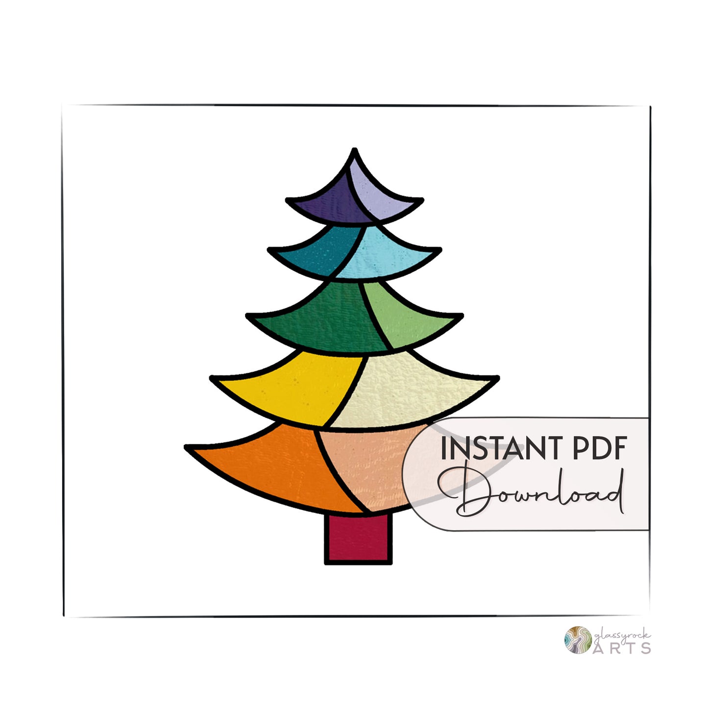 Christmas Tree Stained Glass Pattern