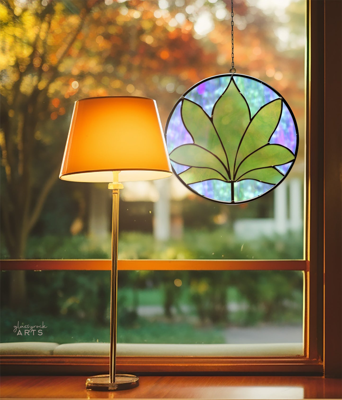 A picture of the Palm Frond Stained Glass Pattern from GlassyRock Arts. 