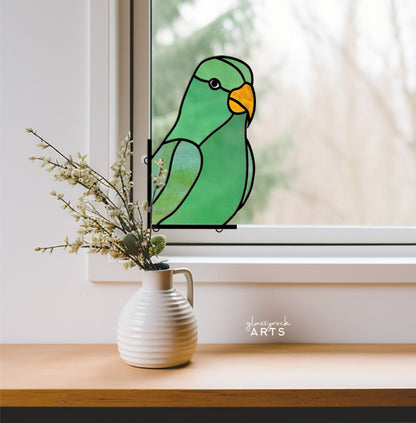 A picture of the Parrot Stained Glass Bird Pattern from GlassyRock Arts. 