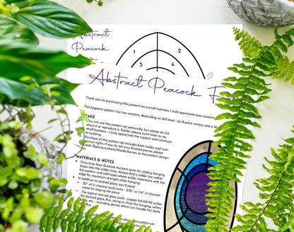 Deco Peacock Feather Stained Glass Pattern