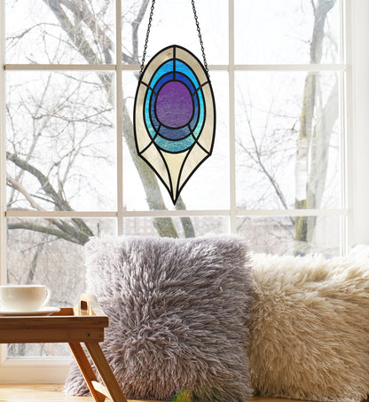 Deco Peacock Feather Stained Glass Pattern