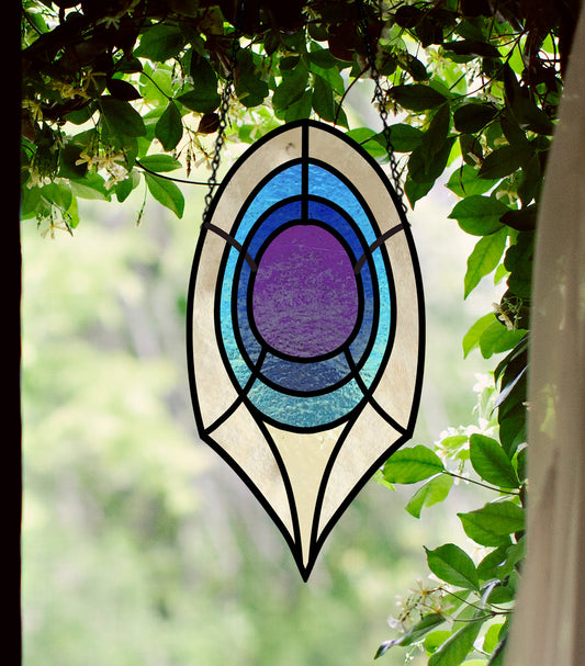 Deco Peacock Feather Stained Glass Pattern