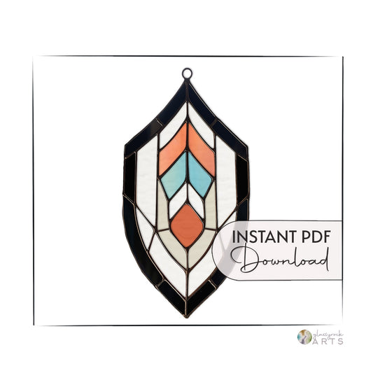 Abstract Stained Glass Feather Pattern