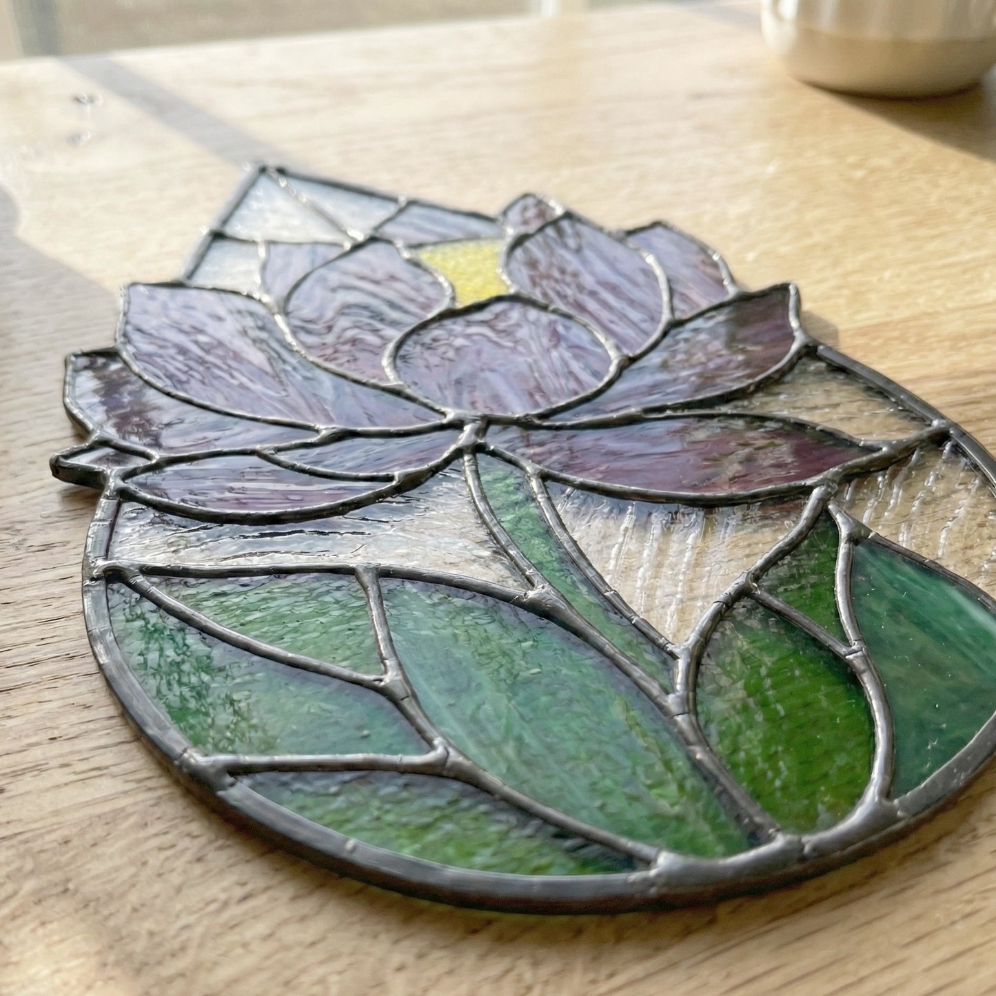 Peony Stained Glass Raindrop Pattern