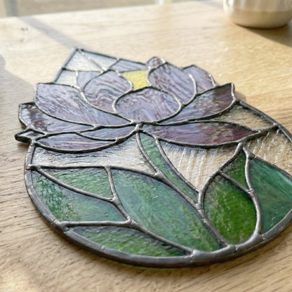 Peony Stained Glass Raindrop Pattern