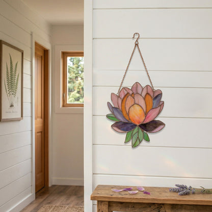 Peony Suncatcher Stained Glass Pattern with PNG