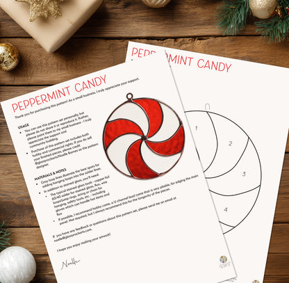 Peppermint Candy Stained Glass Pattern & PDF