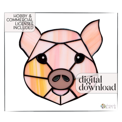 A picture of the Piglet Stained Glass Pattern from GlassyRock Arts. 