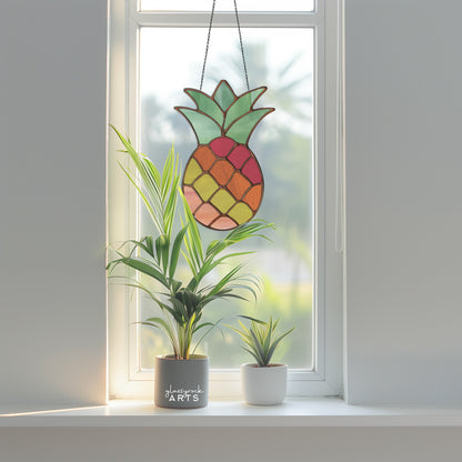 Pineapple Stained Glass Pattern and PNG