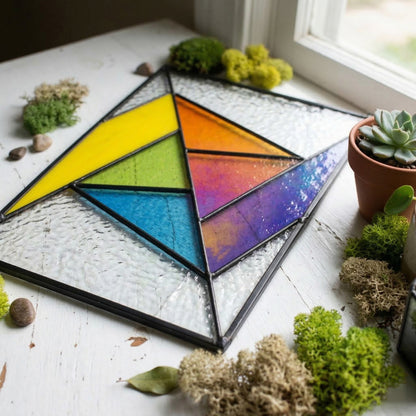 Abstract Rainbow Beginner Stained Glass Pattern