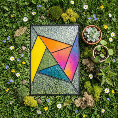 Abstract Rainbow Beginner Stained Glass Pattern