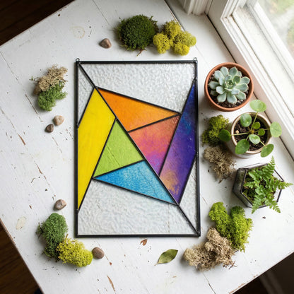 Abstract Rainbow Beginner Stained Glass Pattern