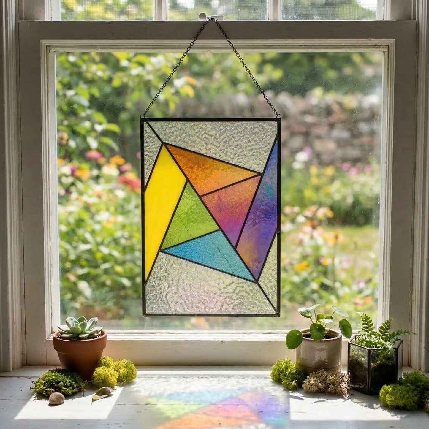Abstract Rainbow Beginner Stained Glass Pattern