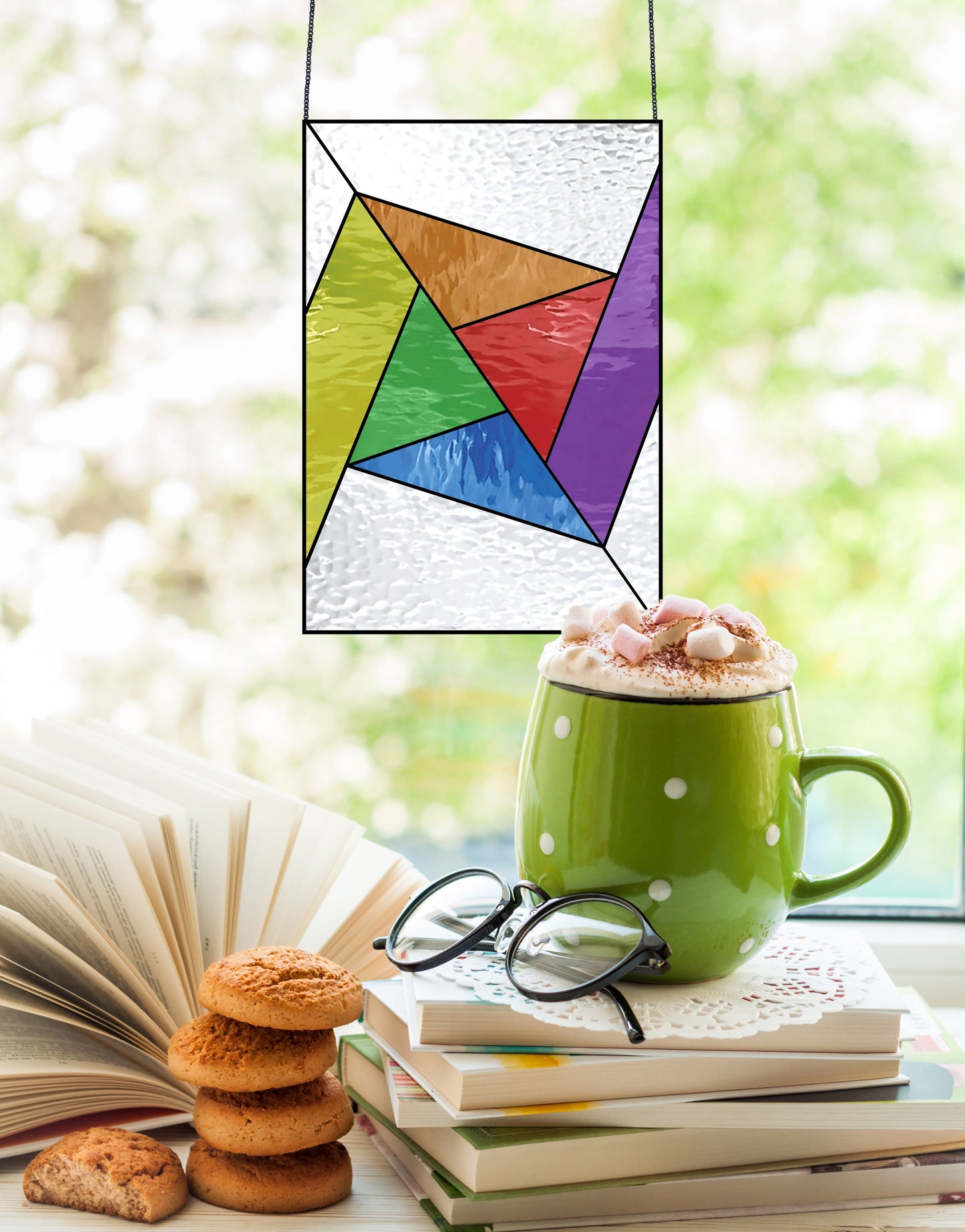 Abstract Rainbow Beginner Stained Glass Pattern