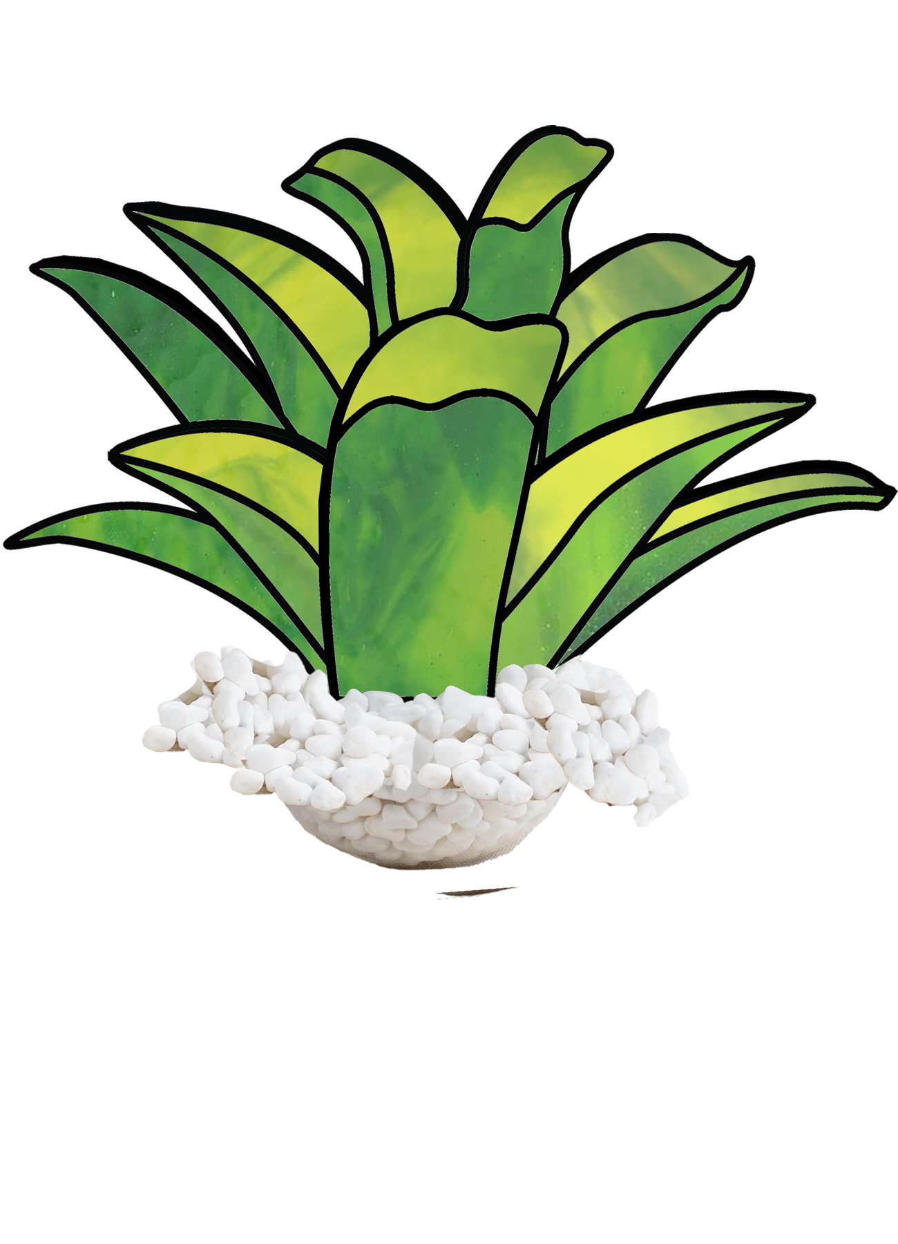 3D Plant Leaves Stained Glass Pattern