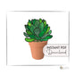 Echeveria Succulent Plant Stem Stained Glass Pattern
