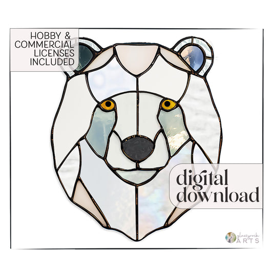 A picture of the Polar Bear Stained Glass Pattern from GlassyRock Arts. 