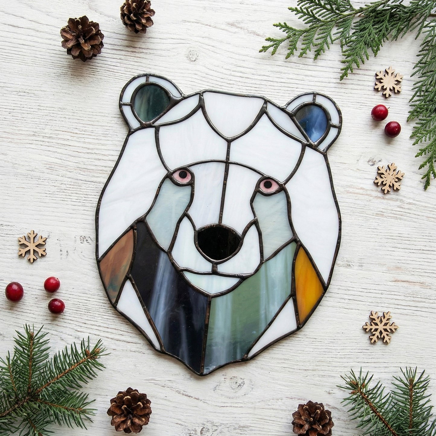 Polar Bear Stained Glass Pattern