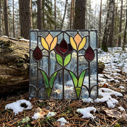 Flower Buds Prairie Stained Glass Pattern