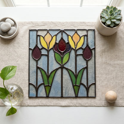 Flower Buds Prairie Stained Glass Pattern